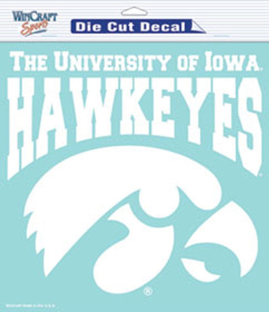 Decal 8x8 Perfect Cut White Iowa Hawkeyes Decal 8x8 Die Cut White 032085257932