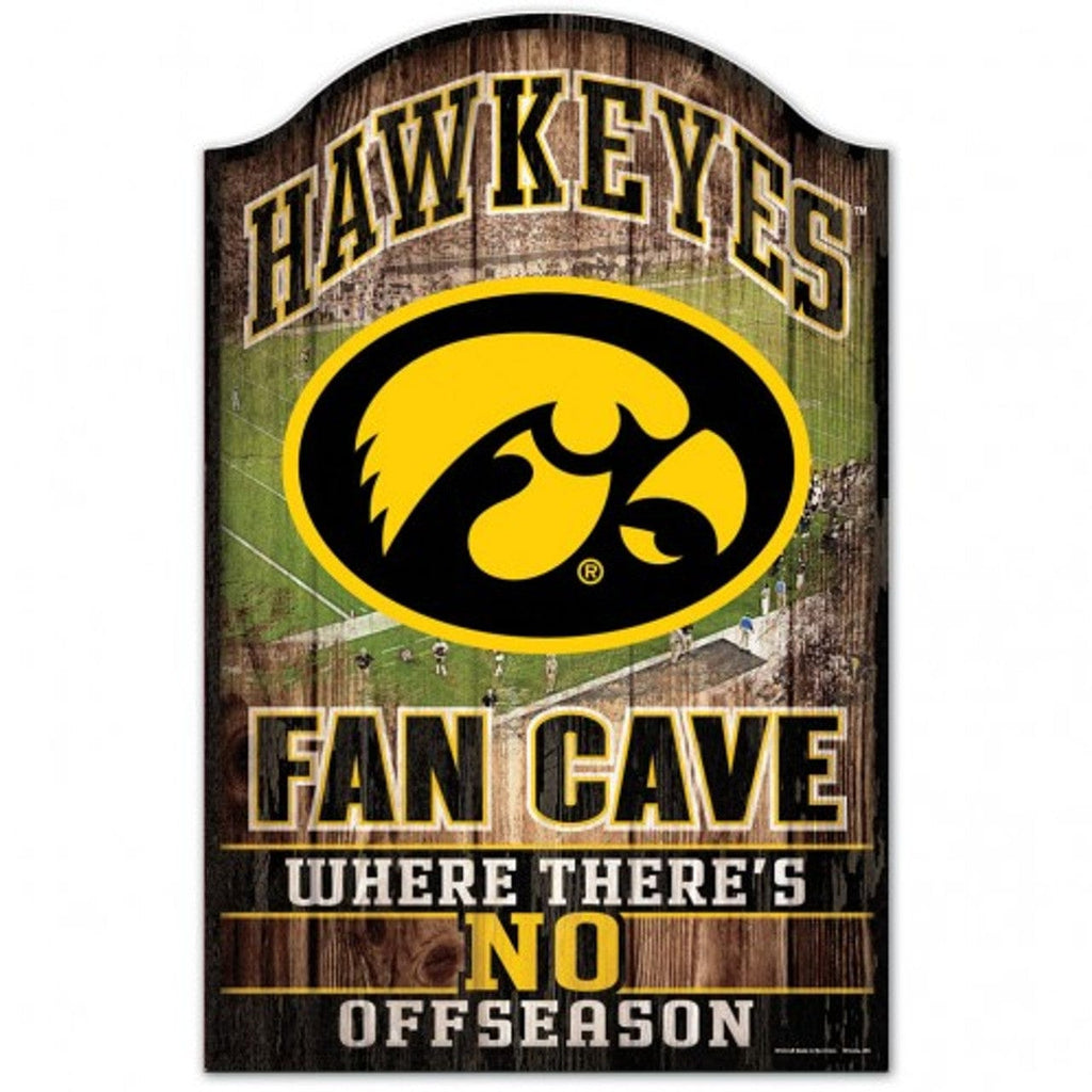 Sign 11x17 Fan Cave Iowa Hawkeyes Sign 11x17 Wood Fan Cave Design 032085338549