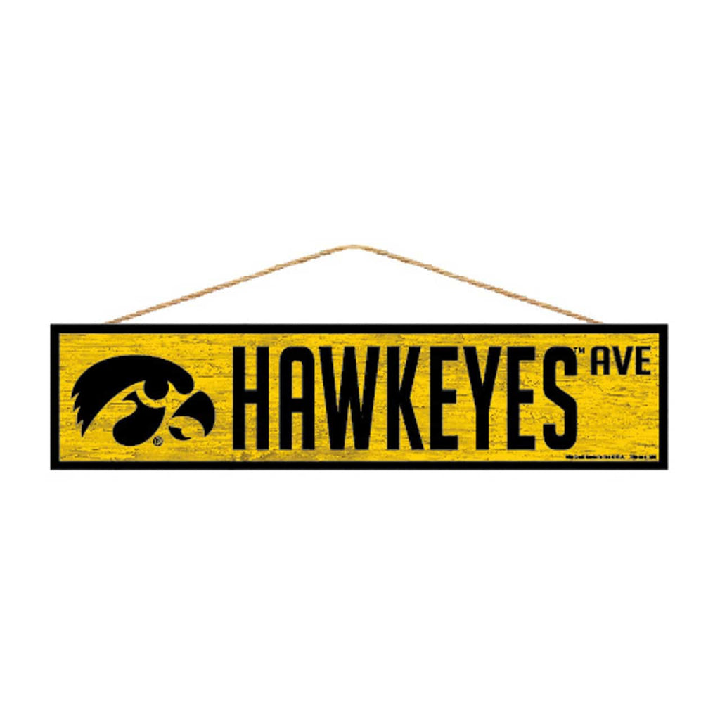 Sign 4x17 Avenue Iowa Hawkeyes Sign 4x17 Wood Avenue Design 032085880420