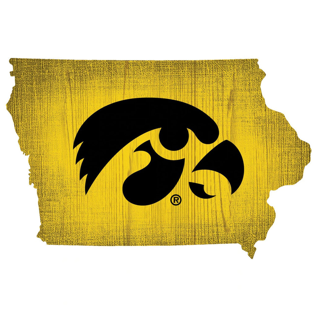 Sign 12 State Shape Iowa Hawkeyes Sign Wood 12 Inch Team Color State Shape Design 878460148767