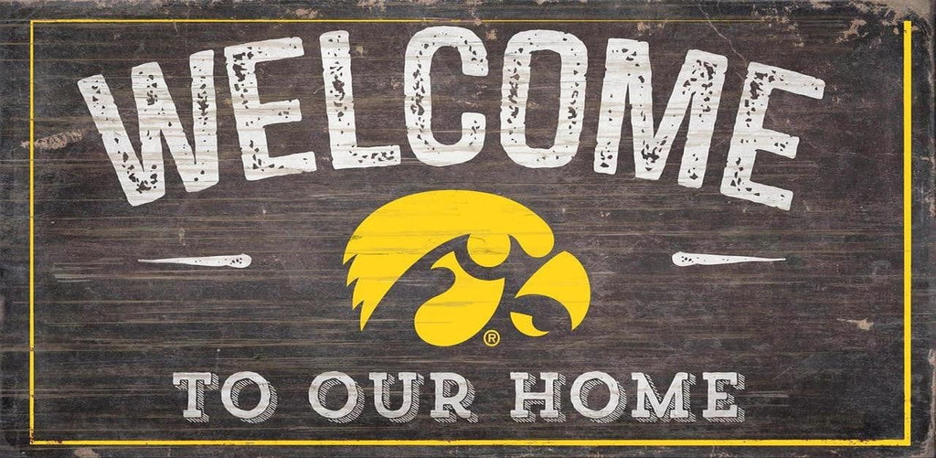 Sign 6x12 Welcome To Our Home Iowa Hawkeyes Sign Wood 6x12 Welcome To Our Home Design - Special Order 878460130717