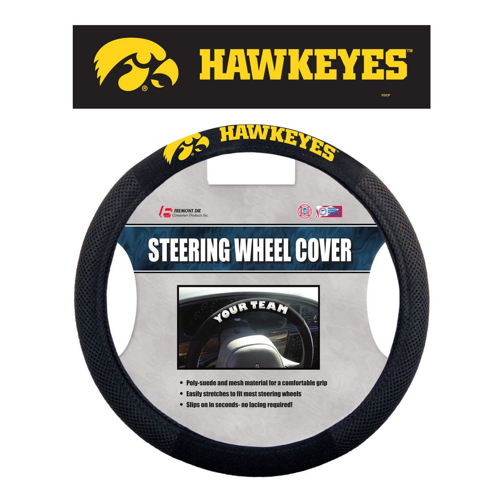 Iowa Hawkeyes Iowa Hawkeyes Steering Wheel Cover Mesh Style Alternate CO 023245485975