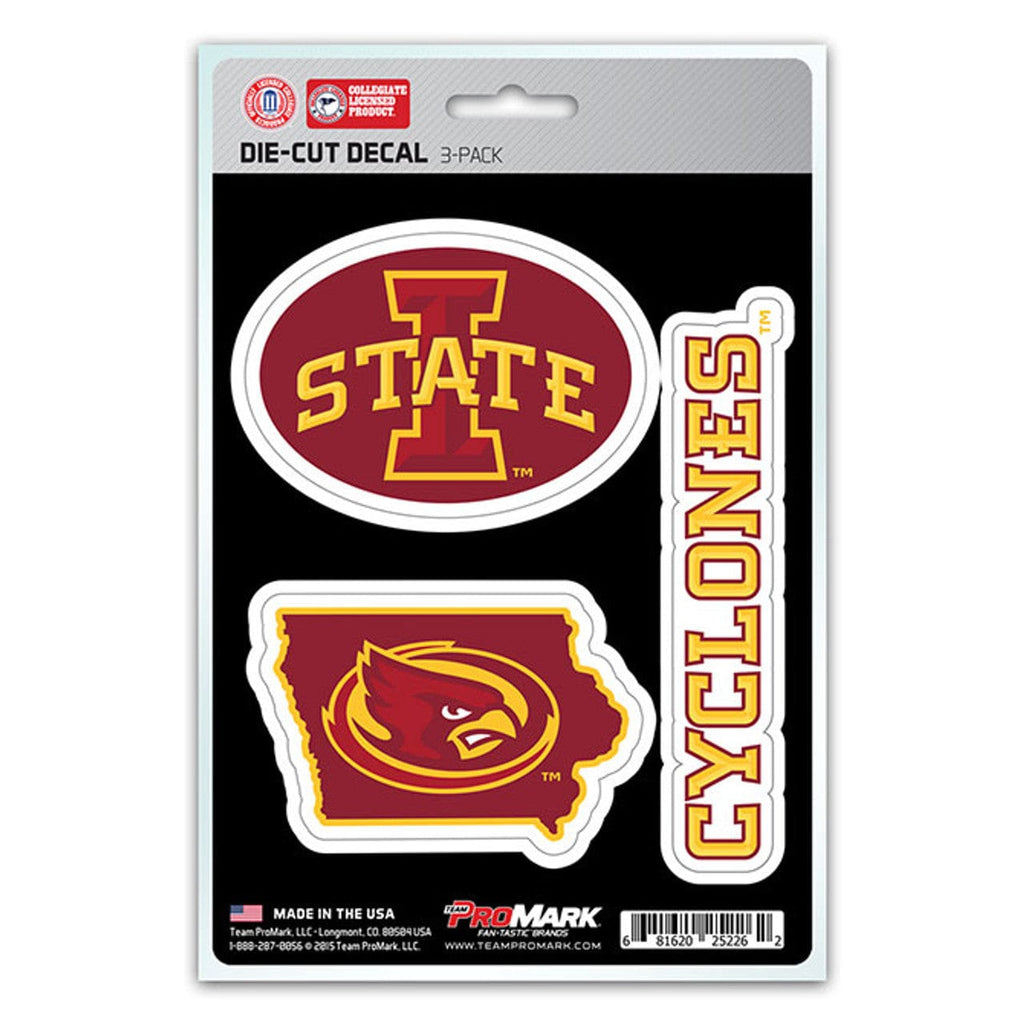 Decal Die Cut Teams 3 Pack Iowa State Cyclones Decal Die Cut Team 3 Pack 681620252262