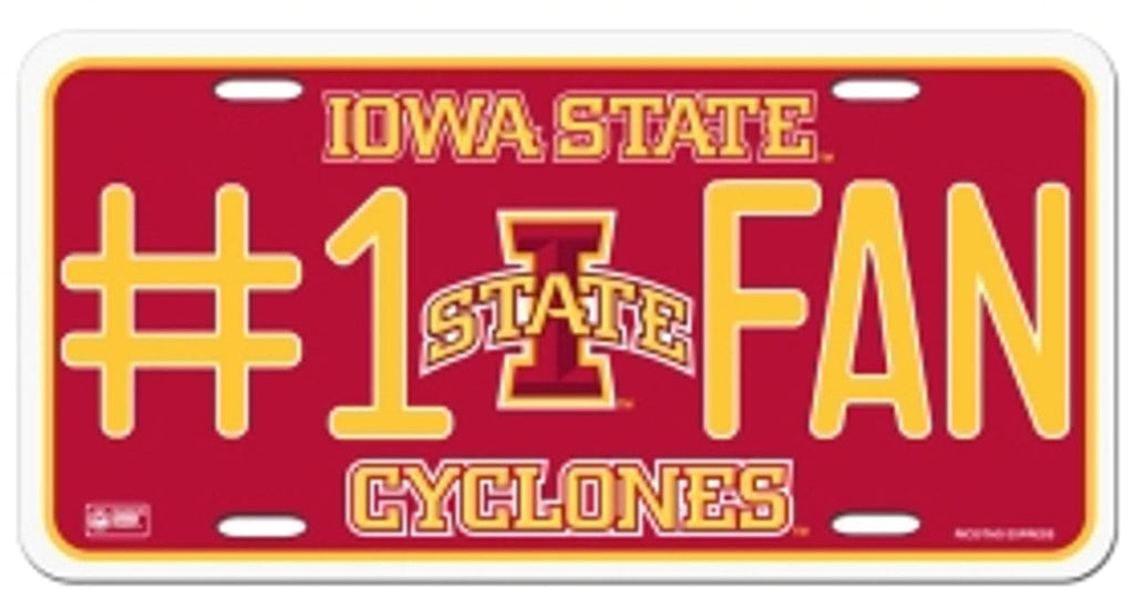 License Plate #1 Fan Iowa State Cyclones License Plate #1 Fan 094746303044