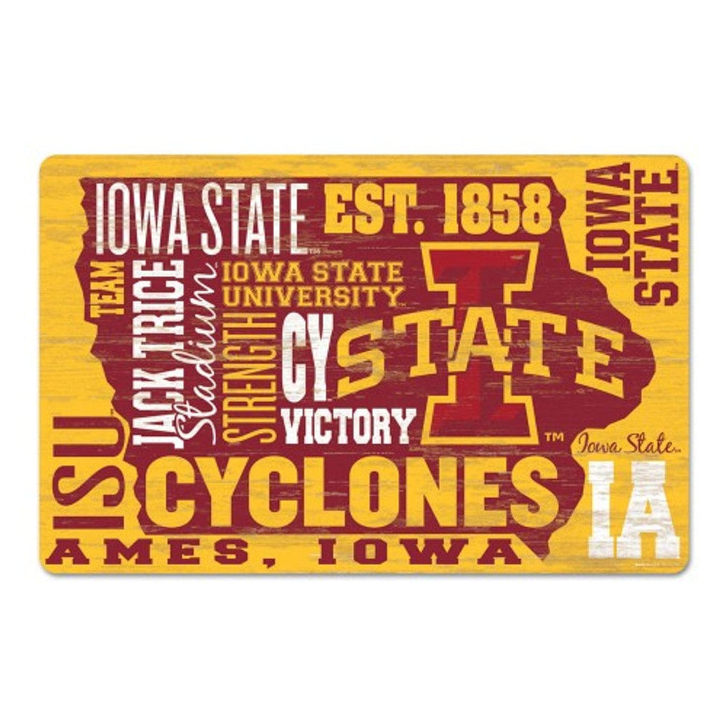 Sign 11x17 Established Home Iowa State Cyclones Sign 11x17 Wood Wordage Design 032085610560