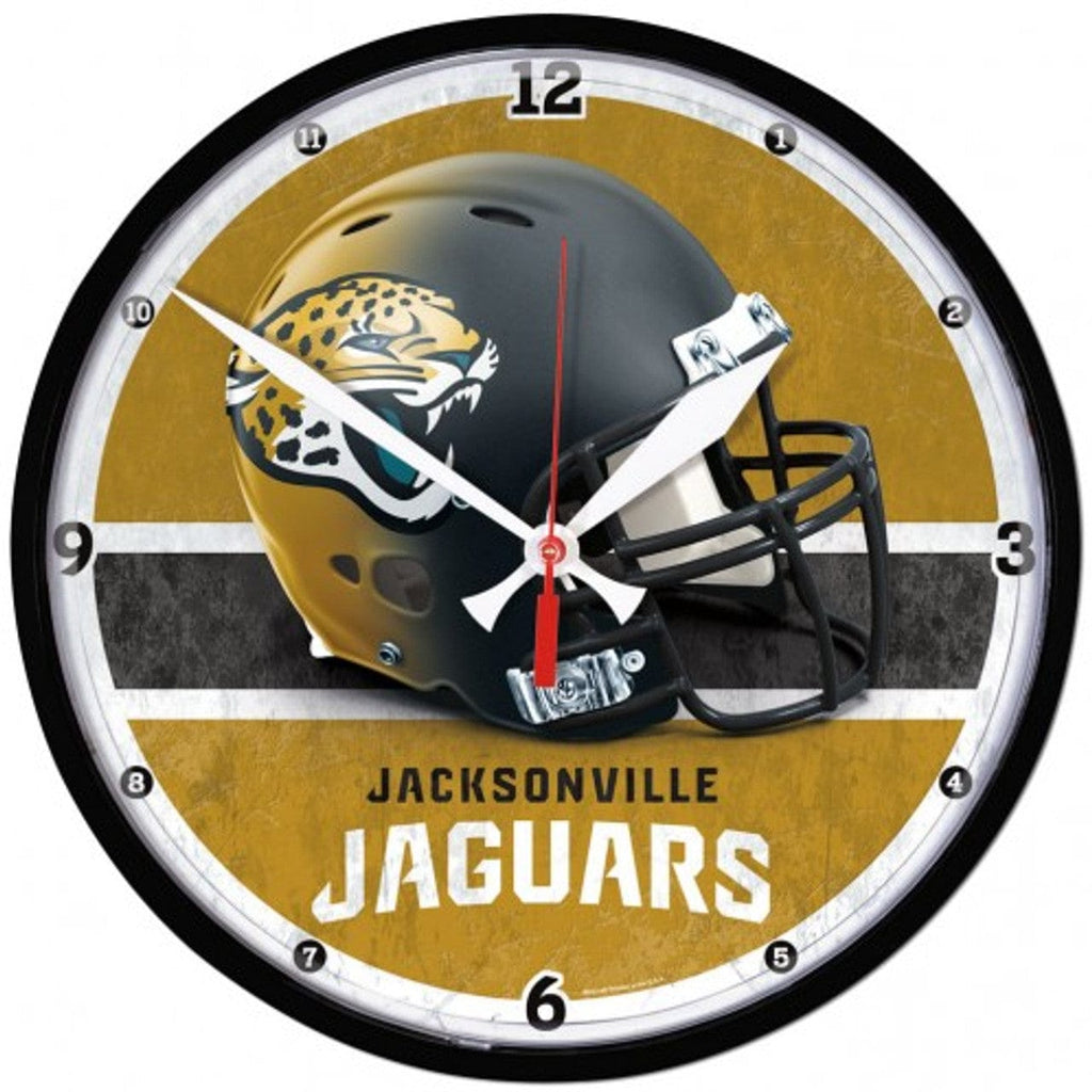 Clock Round Chrome Wall Jacksonville Jaguars Clock Round Wall Style Chrome 010943279289