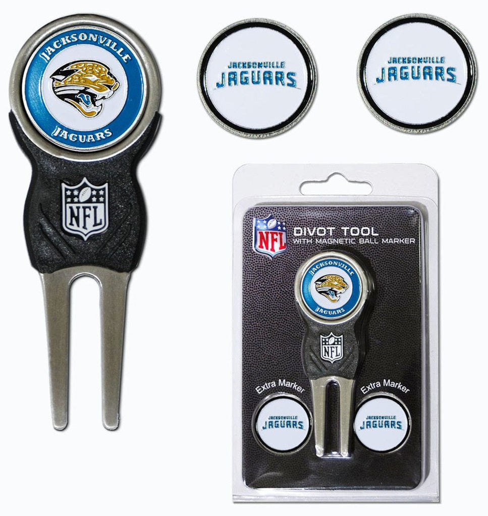 Golf Divot Tool with 3 Markers Jacksonville Jaguars Golf Divot Tool with 3 Markers - Special Order 637556313454