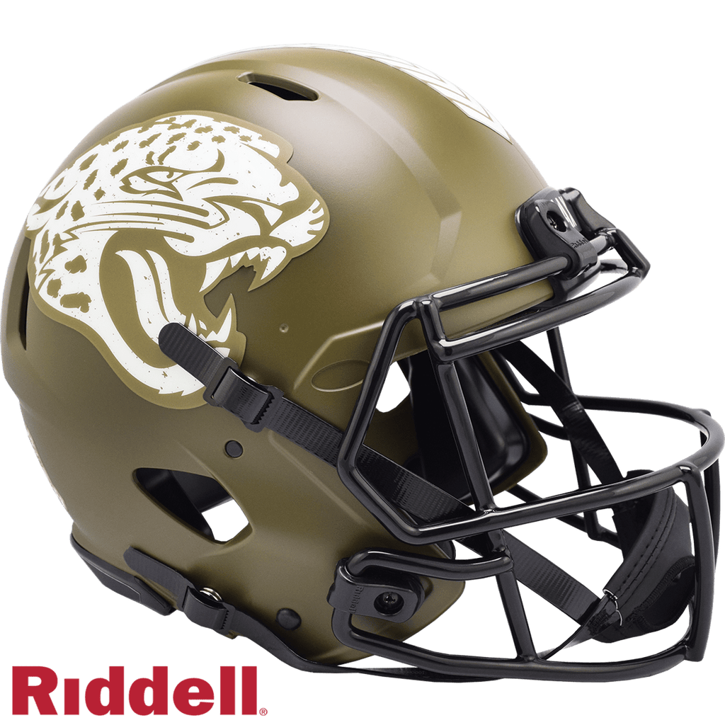 Salute to Service Helmets Jacksonville Jaguars Helmet Riddell Authentic Full Size Speed Style Salute To Service 095855632438