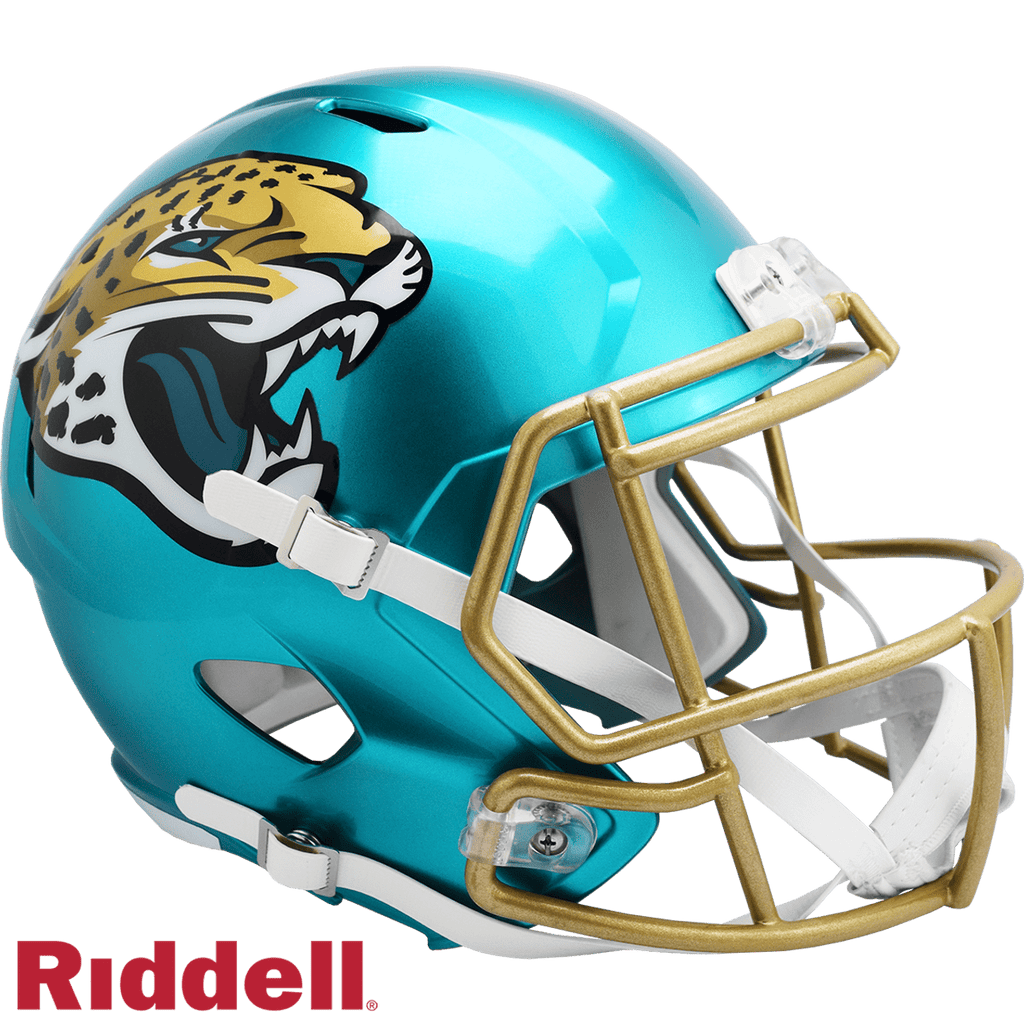 Helmet Full Size Replica Flash Jacksonville Jaguars Helmet Riddell Replica Full Size Speed Style FLASH Alternate 095855628370