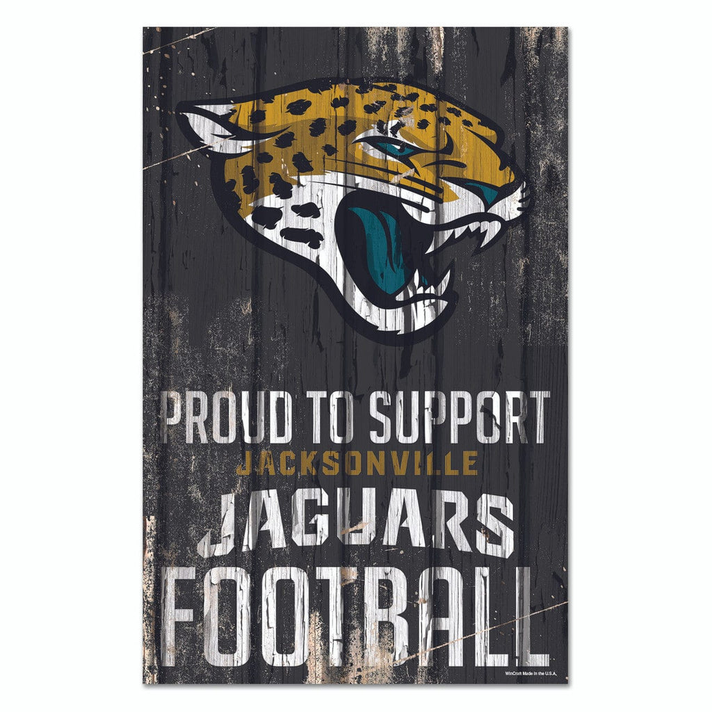 Sign 11x17 Proud To Support Jacksonville Jaguars Sign 11x17 Wood Proud to Support Design 032085876799