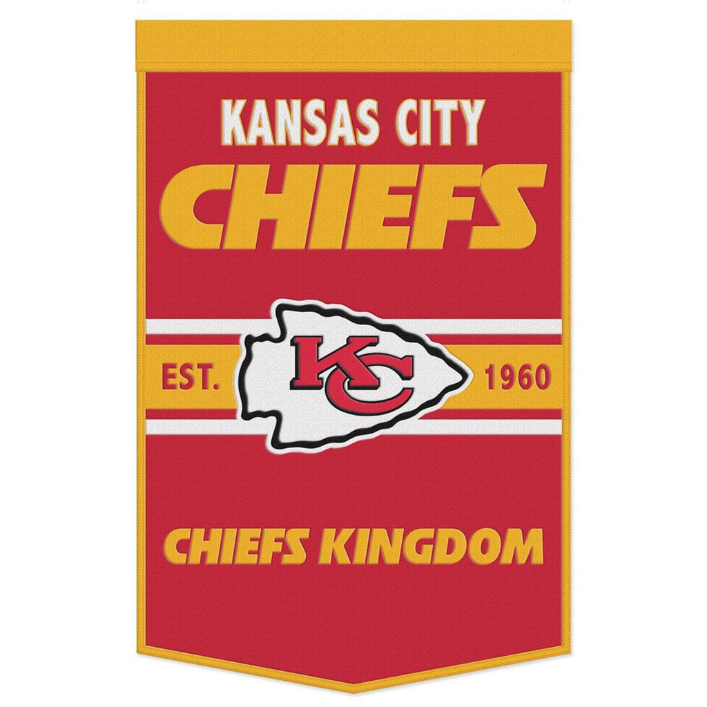 Wool Banners Kansas City Chiefs Banner Wool 24x38 Dynasty Slogan Design - Special Order 194166472372