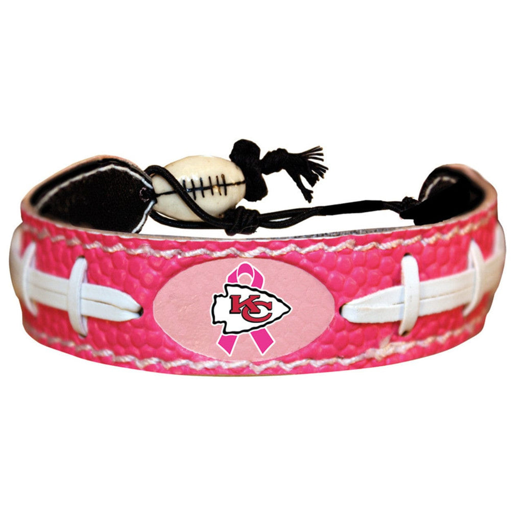 Kansas City Chiefs Kansas City Chiefs Bracelet Pink Football Breast Cancer Awareness Ribbon CO 844214033580