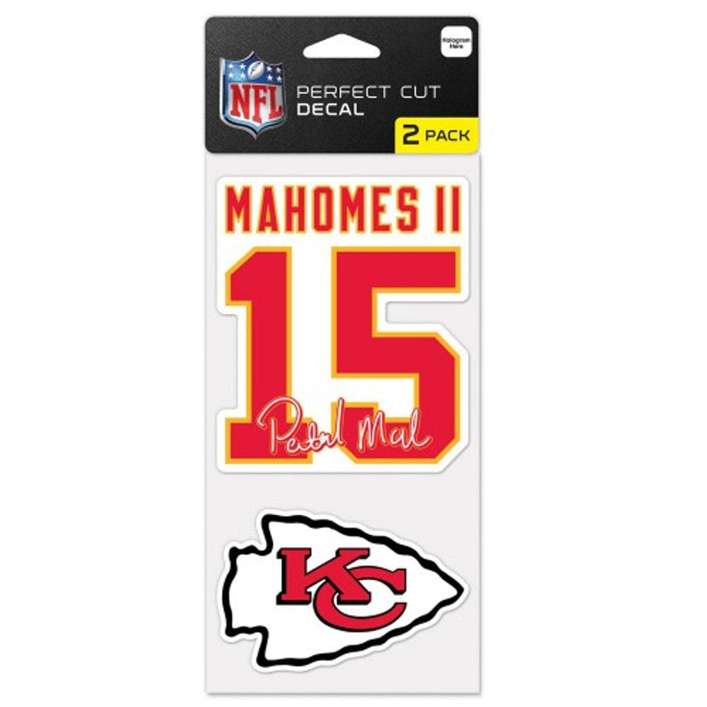 Decal 4x4 Perfect Cut Set of 2 Kansas City Chiefs Decal 4x4 Perfect Cut Set of 2 Patrick Mahomes Design - Special Order 032085762177