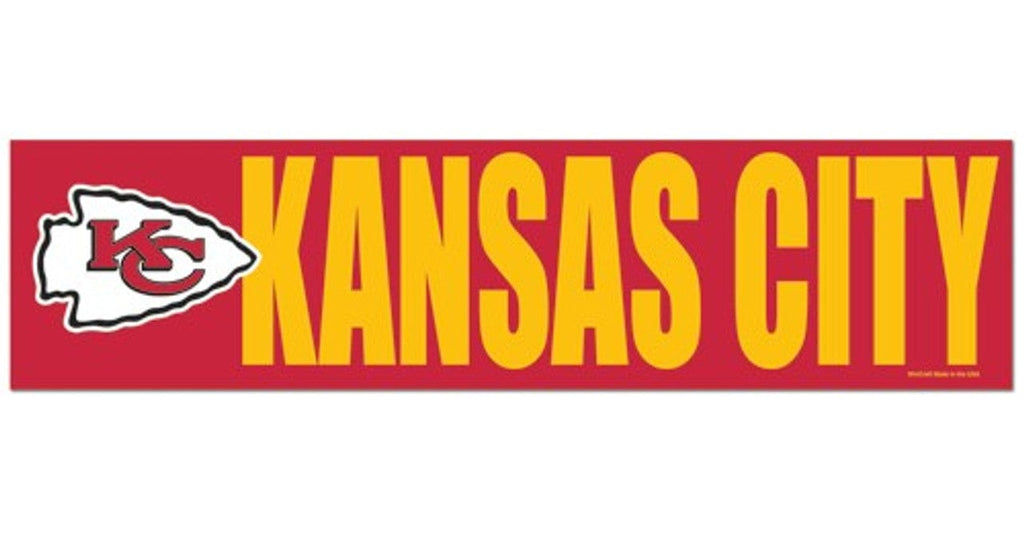 Decal 3x12 Bumper Strip Style Kansas City Chiefs Decal Bumper Sticker 032085133786