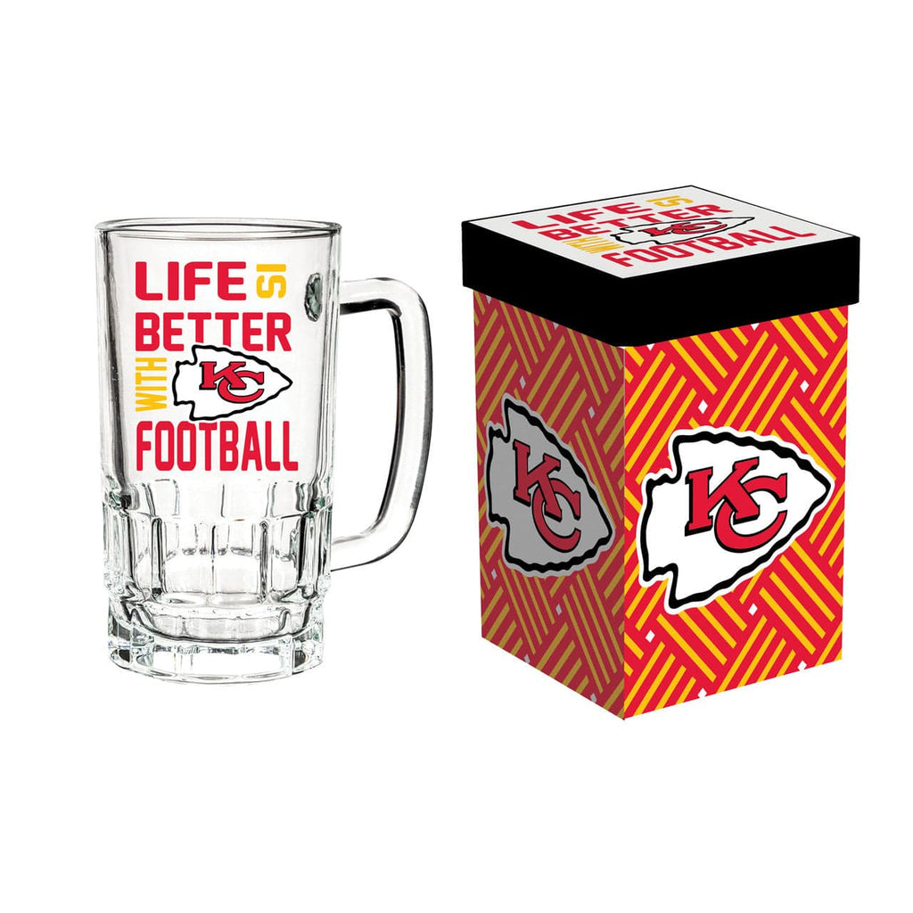 Boxed Tankard Kansas City Chiefs Glass 18oz Tankard Boxed 801946814863