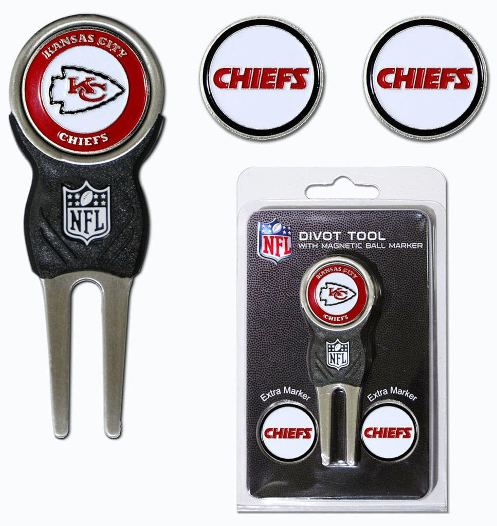 Golf Divot Tool with 3 Markers Kansas City Chiefs Golf Divot Tool with 3 Markers - Special Order 637556314451