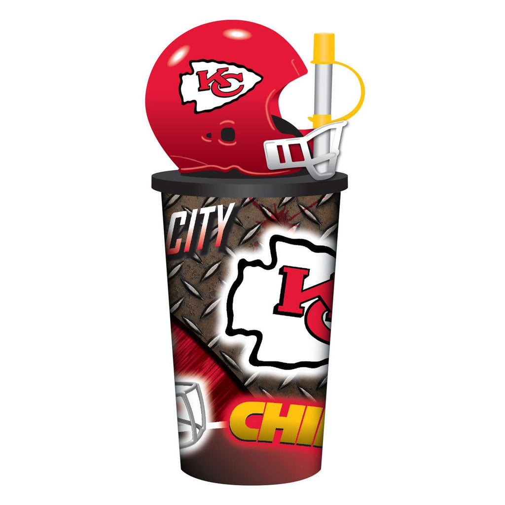 Helmet Cups Kansas City Chiefs Helmet Cup 32oz Plastic with Straw 194688082363