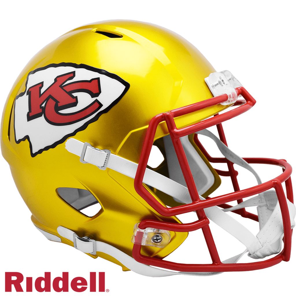 Helmet Full Size Replica Flash Kansas City Chiefs Helmet Riddell Replica Full Size Speed Style FLASH Alternate 095855628301