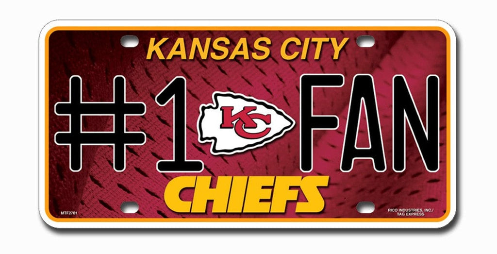 License Plate #1 Fan Kansas City Chiefs License Plate #1 Fan 094746308698