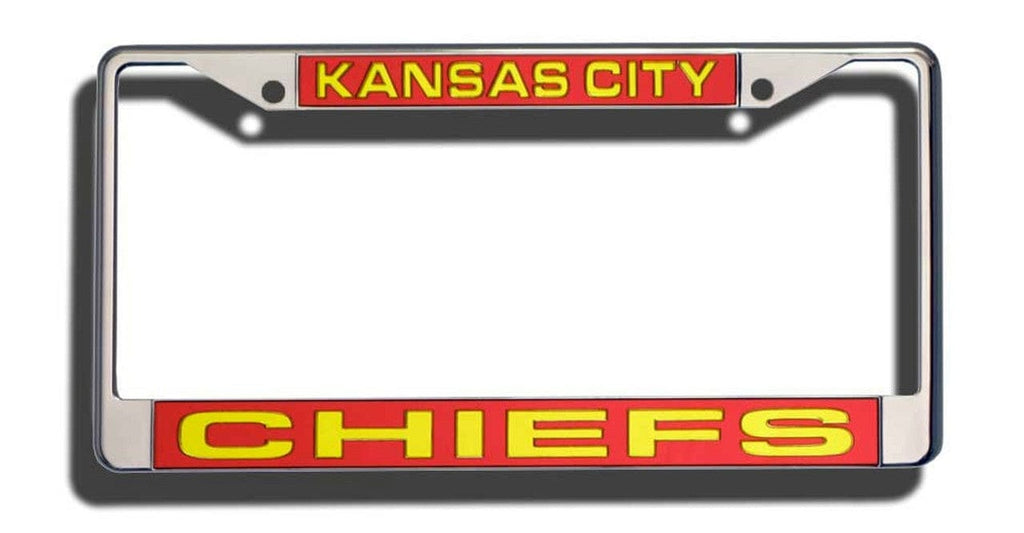 License Frame Chrome Kansas City Chiefs License Plate Frame Laser Cut Chrome 094746402501