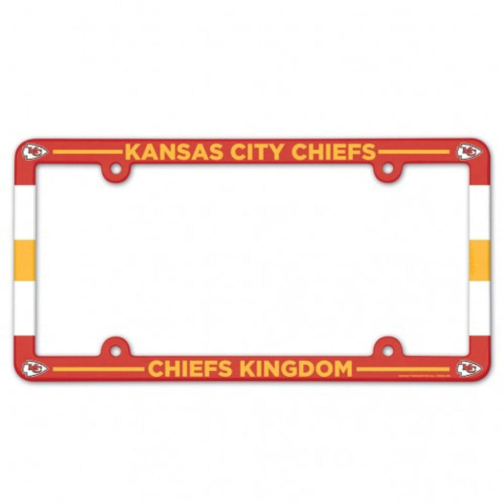 License Frame Plastic Kansas City Chiefs License Plate Frame Plastic Full Color Style 032085913555