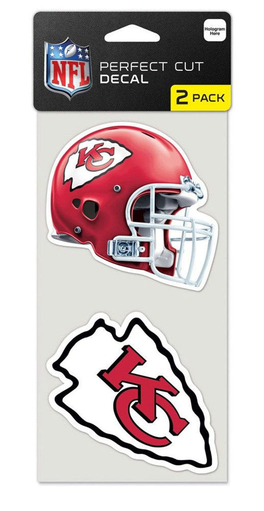 Decal 4x4 Perfect Cut Set of 2 Kansas City Chiefs Set of 2 Die Cut Decals 032085475725