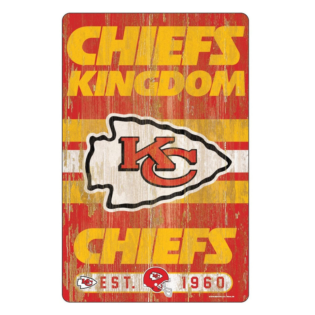 Sign 11x17 Slogan Kansas City Chiefs Sign 11x17 Wood Slogan Design 032085618825