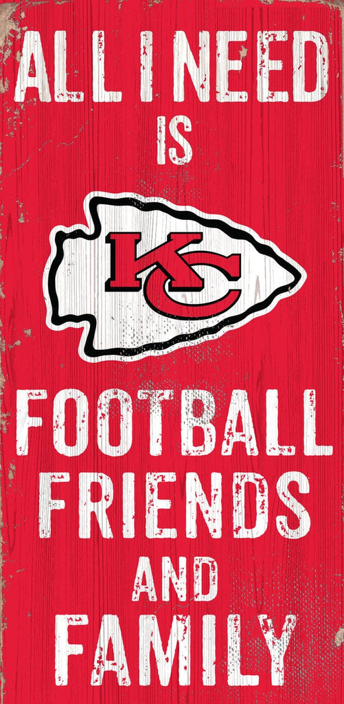 Sign 6x12 Friends and Family Kansas City Chiefs Sign Wood 6x12 Football Friends and Family Design Color 878460174889