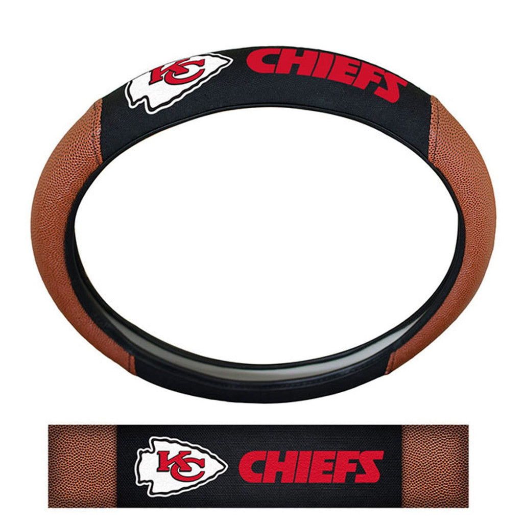 Steering Wheel Covers Pigskin Kansas City Chiefs Steering Wheel Cover Premium Pigskin Style 681620253153