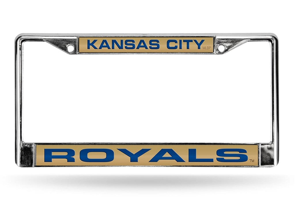 License Frame Chrome Kansas City Royals License Plate Frame Laser Cut Chrome Tan 094746875404