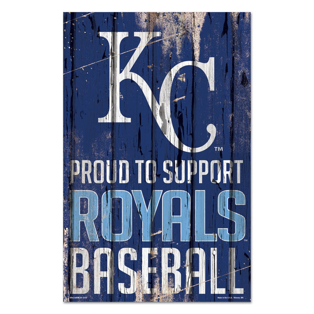 Sign 11x17 Proud To Support Kansas City Royals Sign 11x17 Wood Proud to Support Design 032085619174