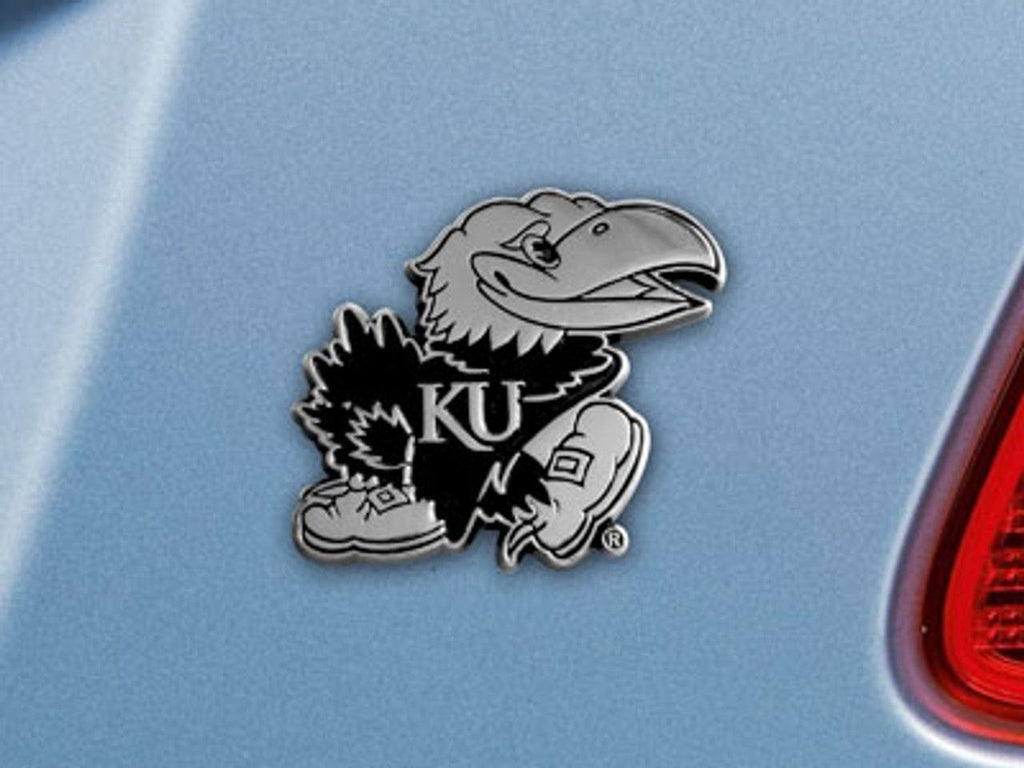 Auto Emblem Metal Kansas Jayhawks Auto Emblem Premium Metal Chrome 842989049089