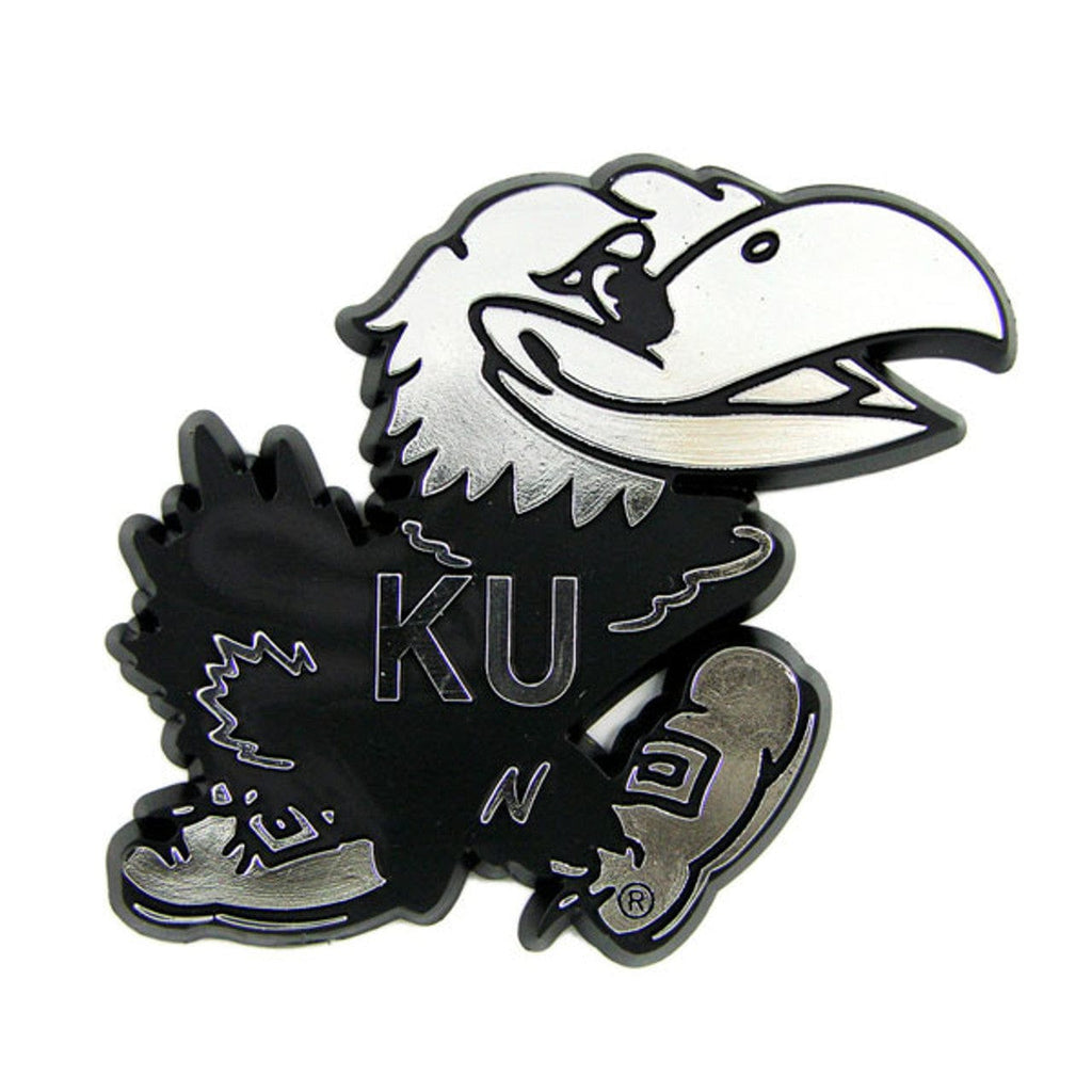 Auto Emblem Chrome Kansas Jayhawks Auto Emblem - Silver 681620027228