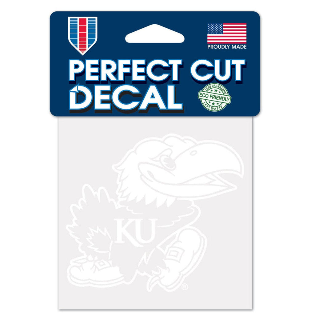 Decal 4x4 Perfect Cut White Kansas Jayhawks Decal 4x4 Perfect Cut White 032085056405