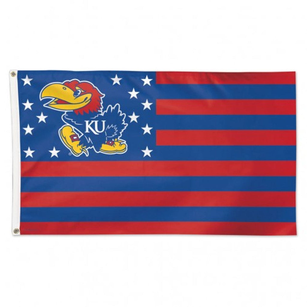 Flag 3x5 Kansas Jayhawks Flag 3x5 Deluxe Style Stars and Stripes Design 032085134103