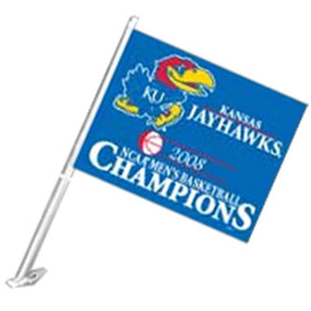 Kansas Jayhawks Kansas Jayhawks Flag Car Style 2008 Basketball National Champs Design CO 023245578646