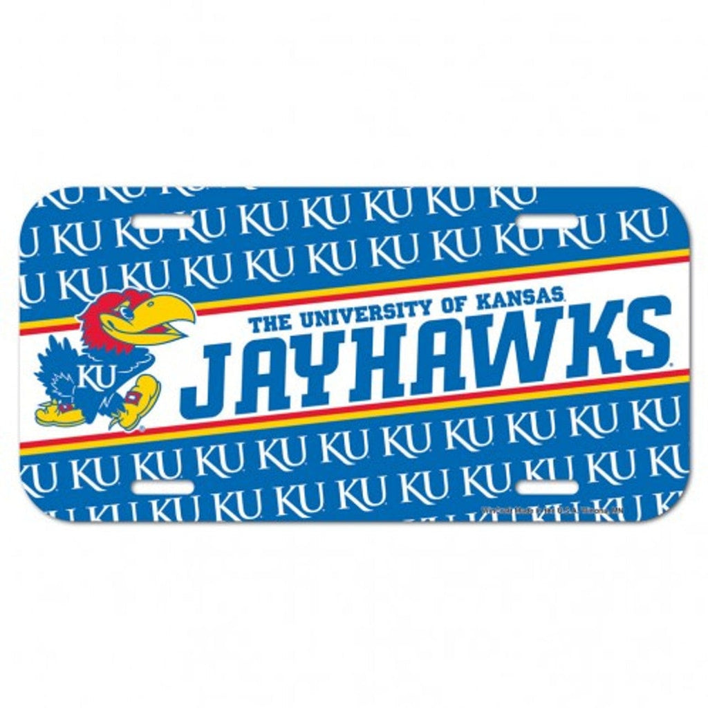 License Plate Plastic Kansas Jayhawks License Plate 032085978202