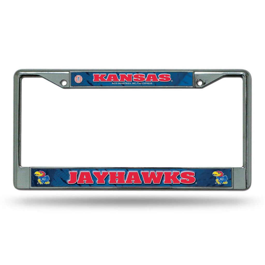 License Frame Chrome Kansas Jayhawks License Plate Frame Chrome Printed Insert 611407026328