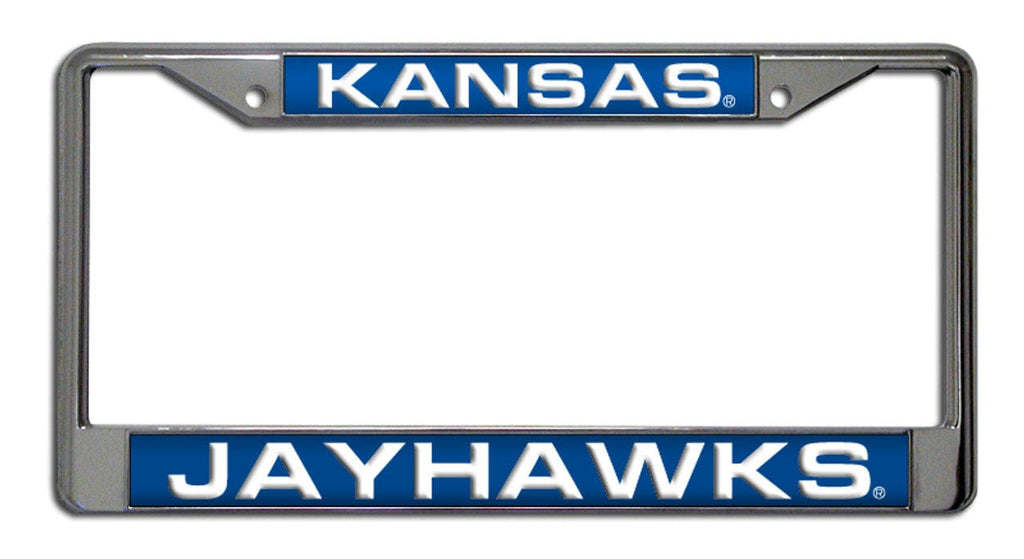 License Frame Chrome Kansas Jayhawks License Plate Frame Laser Cut Chrome 094746403898