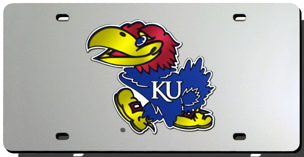 License Plate Laser Cut Kansas Jayhawks License Plate Laser Cut Silver - Special Order 094746382964