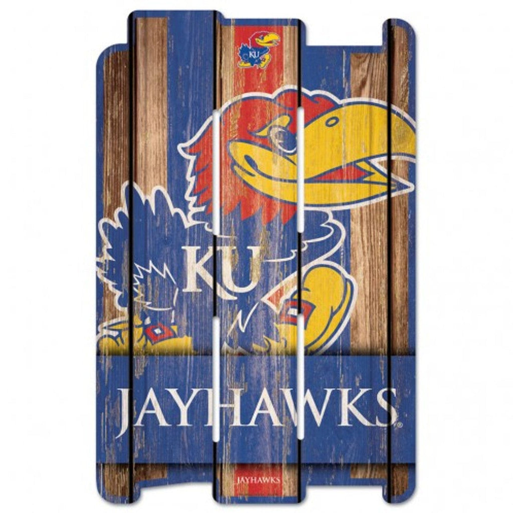 Sign 11x17 Fence Kansas Jayhawks Sign 11x17 Wood Fence Style 032085098412