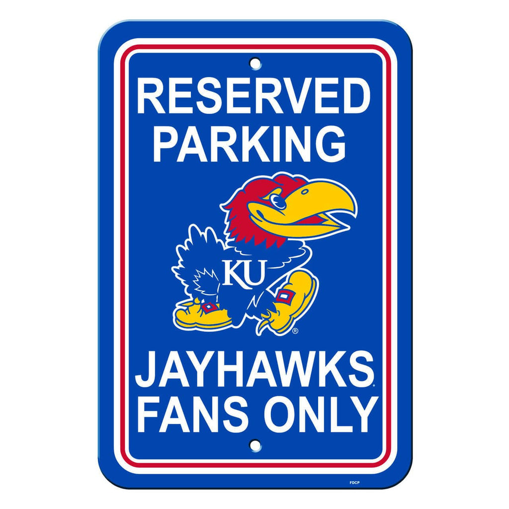 Kansas Jayhawks Kansas Jayhawks Sign 12x18 Plastic Reserved Parking Style CO 023245502290