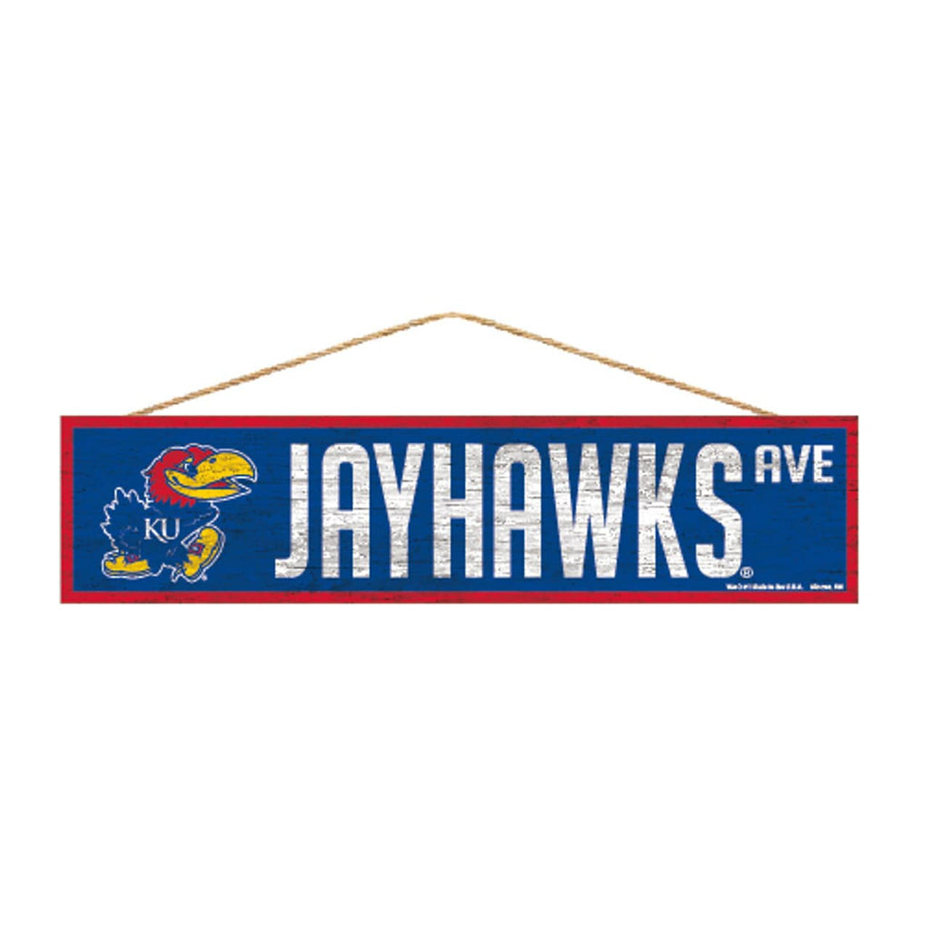 Sign 4x17 Avenue Kansas Jayhawks Sign 4x17 Wood Avenue Design 032085900364