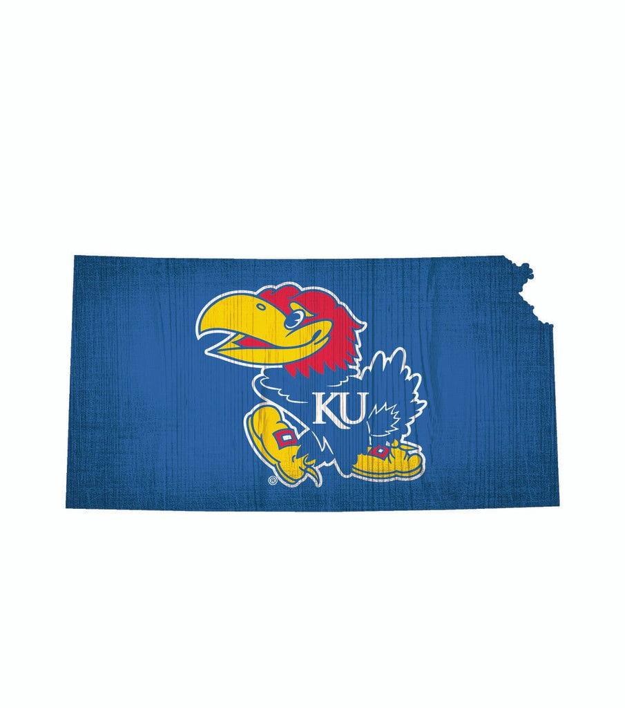 Sign 12 State Shape Kansas Jayhawks Sign Wood 12 Inch Team Color State Shape Design 878460148781