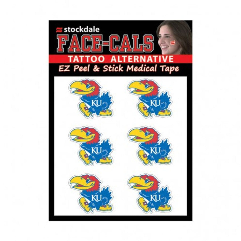 Face Cals Kansas Jayhawks Tattoo Face Cals 614934274552