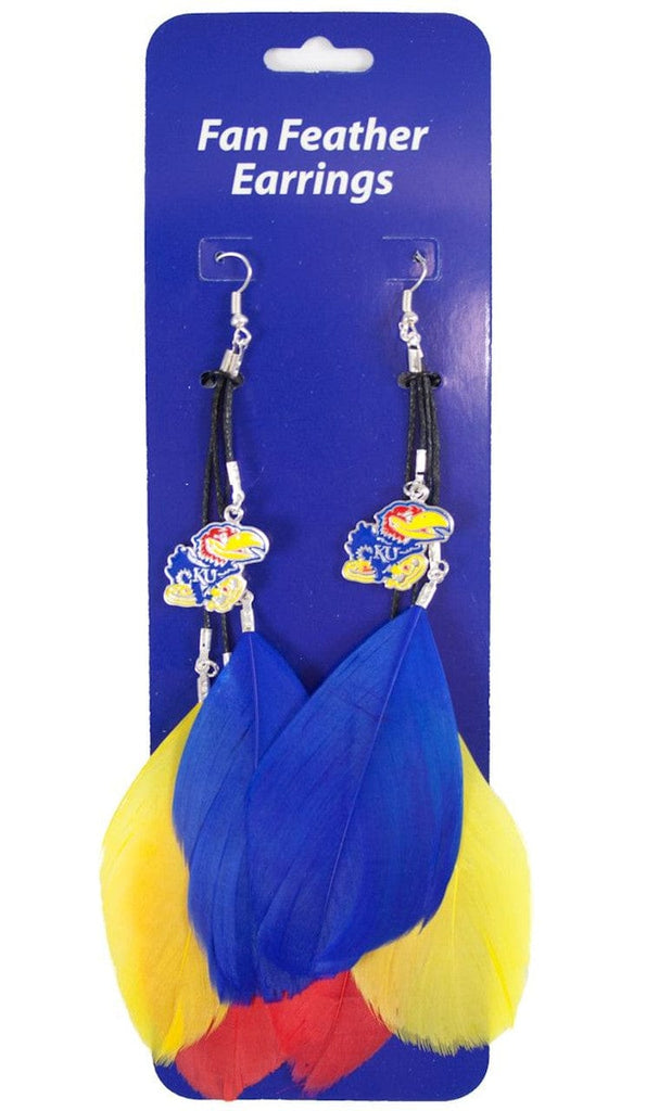 Kansas Jayhawks Kansas Jayhawks Team Color Feather Earrings CO 686699154516