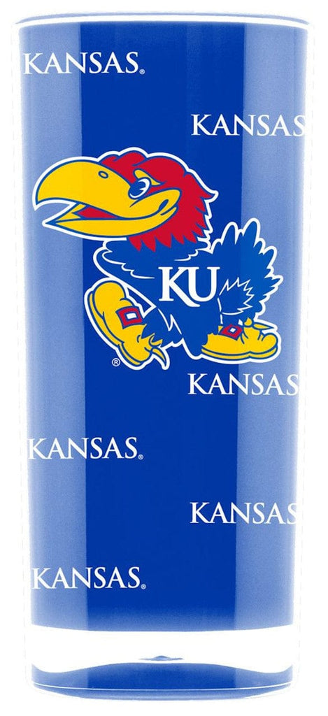 Drink Tumbler Plastic 16 Sq Kansas Jayhawks Tumbler - Square Insulated (16oz) - Special Order 094131032955