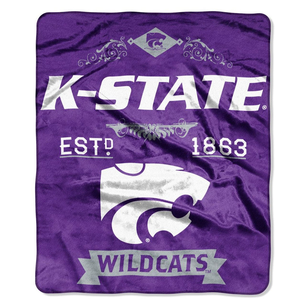 Blankets 50x60 Raschel Kansas State Wildcats Blanket 50x60 Raschel Label Design 087918219144