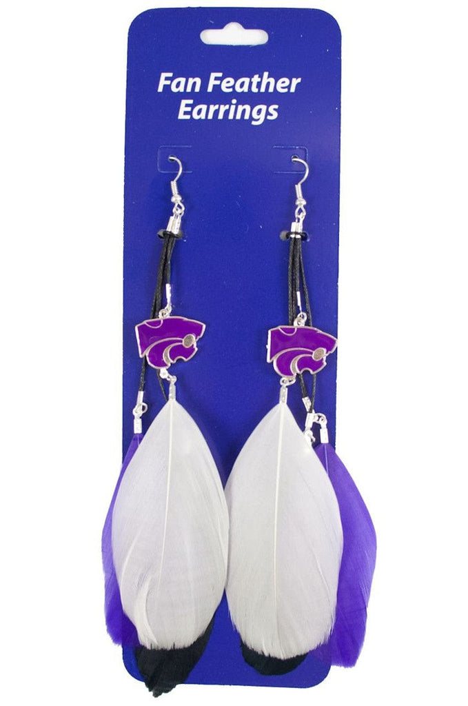 Kansas State Wildcats Kansas State Wildcats Team Color Feather Earrings CO 686699154530