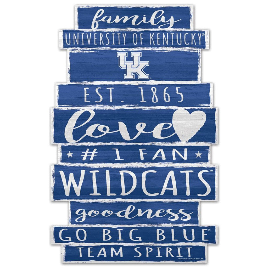 Sign 11x17 Established Home Kentucky Wildcats Sign 11x17 Wood Family Word Design 032085610607